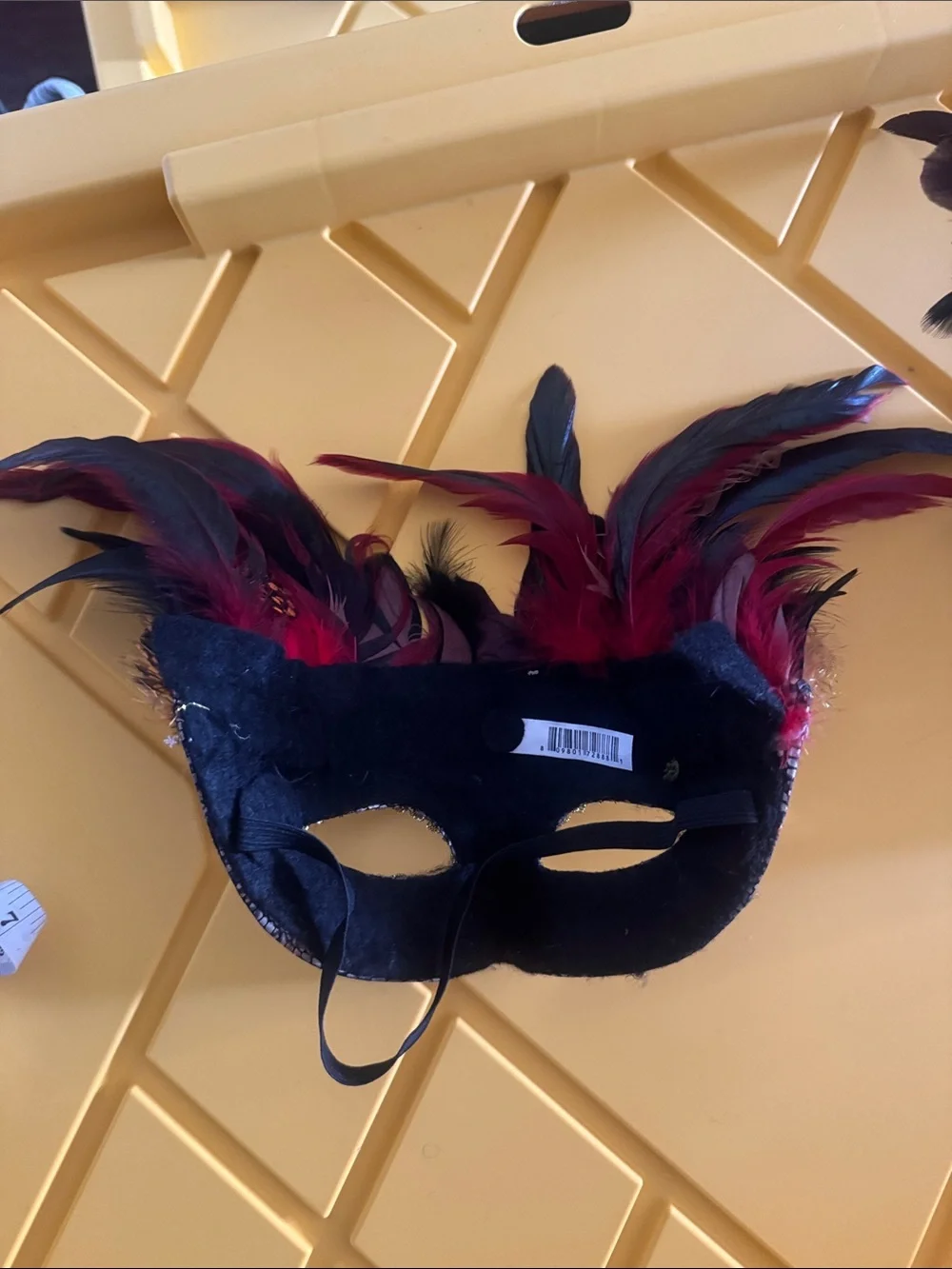 Feathered Masquerade Mask - Silver and Black